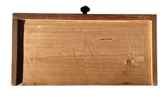 Antique Vermont Country Primitive Grain Painted Wall Shelf / Cupboard
