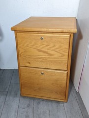 Vintage Heavy Duty Industrial Mission Oak Wood File Cabinet 2-Drawer T32A