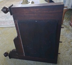 Unique Victorian Style Antique Corner Cabinet Glass and Mirror with Shelves