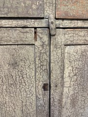 Primitive Jelly Cabinet / Cupboard 44″ x 47.5″ Original Grey/Green Paint