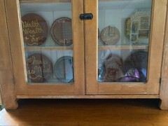 Antique Pine Hutch Cupboard Primitive Cabinet 85 x 48 Two Pieces
