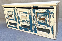 Antique french maiboxes early 1900’s painted wood furniture cabinet