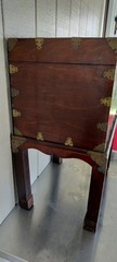 Vintage Korean Wedding Chest Bandaji Brass Hardware Wood Cabinet Stand