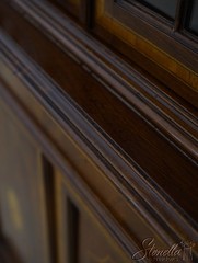 L73677: English Made Mahogany Inlaid Corner Cabinet 1 Of 2