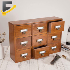 9 Drawers Library Card Catalog Cabinet with Labels Apothecary Cabinet Tabletop