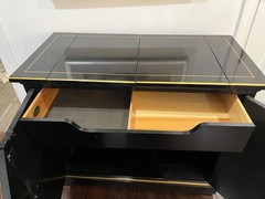 Drexler 1970’s chinoisserie style bar/cabinet on wherls.