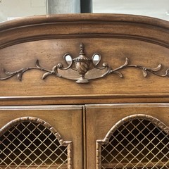 Auffrey & Co Fine French Furniture China Cabinet Solid Carved Wood Tons Storage