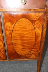 Late 19th century Satinwood Narrow Georgian Vitrine Display Cabinet