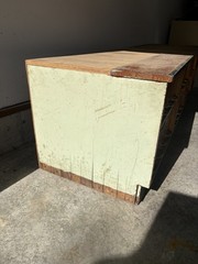 Vintage multi drawer apothecary wood cabinet woodworker carpenter bin storage