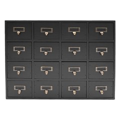 16 Drawers Vintage Tabletop Library Card Catalog Cabinet Apothecary Storage Box