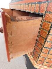 Antique 2 Piece 18th Century Grain Painted Corner Cabinet Berks Co. Pa