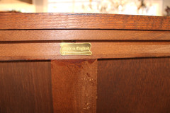 English Antique Oak Display Cabinet | Leaded Glass With Light