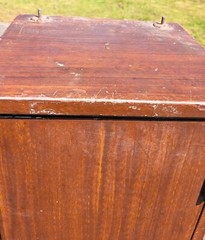Antique Vintage 1920s-1930s Grain Painted Industrial Metal Locker Safe Cabinet
