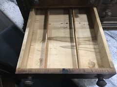 Antique “CLARK’S ONT” Oak Spool Cabinet, 4 Drawers, Slant top desk.  EXC COND