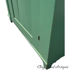 antique primitive cupboard cabinet jelly wardrobe folk art green paint