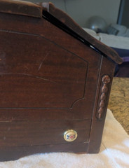 vintage Federal Style Wood Sewing Cabinet Springfield furniture works antique