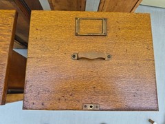Library Bureau Sole Makers Tiger Oak File Cabinet Parts Side Back Tag Drawers
