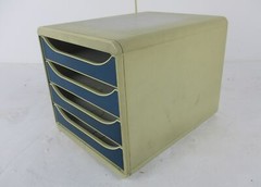 Vintage Hard Plastic Space Age Chest of Drawers Storage Unit Filing Cabinet Aust