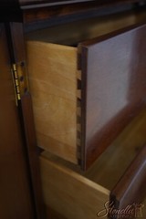 61239EC: HICKORY WHITE Gorgeous Flame Mahogany Breakfront China Cabinet