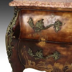 LOUIS XV STYLE COMMODE LACQUERED PAINTED OAK FRANCE LATE 19TH / EARLY 20TH C.