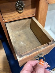 Victorian Farmhouse Antique Oak Medicine or Jewelry Cabinet With 4 Drawers