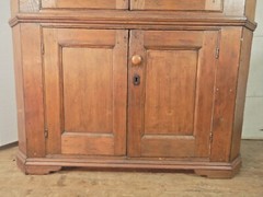 Antique Primitive Corner Cupboard Cabinet Panel 4 Door Pine Rustic