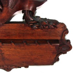 Antique Victorian 30″ Carved Wall Panel, Long Stem Pipe Display Rack, Figural