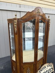 67340 Louis XV Inlaid Curio Cabinet with Bronze Ormalu