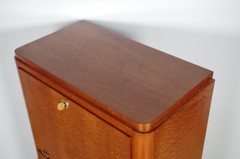 Art Deco Speckled Mahogany Bar Cabinet, circa 1930