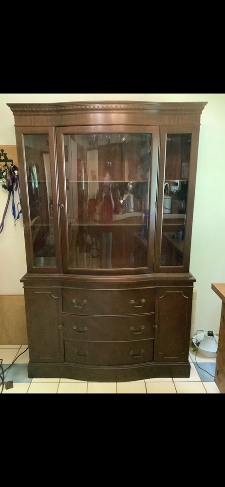 Duncan Phyfe Buffet China Cabinet Bow Front