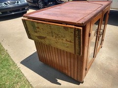 Antique Rolling Cabinet Table