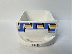 Dutch Delft Thee Spice Cabinet Labeled Drawer Antique Replacement Damaged Cracks