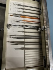 Vintage 1950s MEDICAL APOTHECARY DENTAL TOOL FILE CABINET 6 DRAWER WKey & TOOLS
