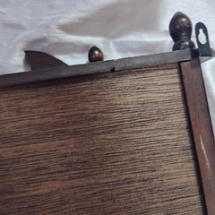 Vintage Curio Wood Cabinet With Glass Door Knick Knack Shelf Trinket Holder
