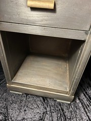 Vintage Metal Age Deco Simmons Furniture 1 Drawer Cabinet Side Table 22×14.5×13″
