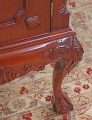 Very Nice Mahogany Chippendale Style China Cabinet Bookcase Breakfront