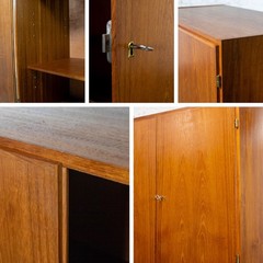 Scandinavian Modern Teak Petite Cabinet Dry Bar Armoire or Gentleman’s Chest