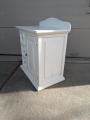 Vintage Victorian Shabby Chic White Painted Dry Sink Cabinet Wash Stand Table W6