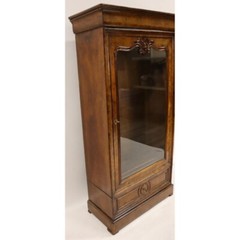 Antique Louis Philippe Walnut Two Drawer Display Bookcase Cabinet.