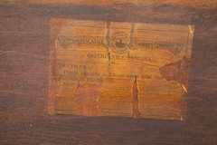 Vintage Hoosier Cabinet – Top Only – Etched Glass And Oak – Greencastle, Indiana