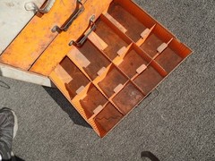 Vintage Mid Century Modern Industrial Steel Table Top File Cabinet Four Drawers