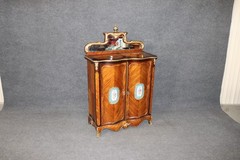 Antique 19th Century Louis XV Style Bronze Mounted Sevres Inset Cabinet Server