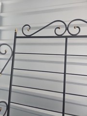 Vintage French Bakers Rack 3 Tier Scrolling Wrought Iron and Brass Etagere
