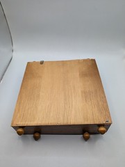 Small Vintage Wooden Curio Wall Mount Knik Knak Cabinet With Door