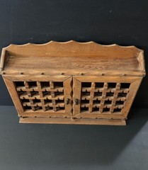 Vintage 1960s Wooden Spice Cabinet Apothecary 16″x15″ Wall Mounted