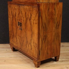 Italian vitrine art deco style display cabinet bookcase in wood 20th century