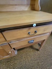 Antique Possum Belly Farmhouse Bakers Kitchen Hoosier Cabinet 2 Piece