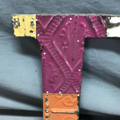 Decorative Salvage Tin Ceiling 12″ Patchwork Metal VTG Letter D Old 270-25B