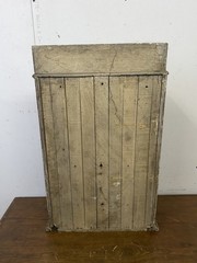 Antique victorian tiger oak hanging cupboard medicine cabinet raised panel