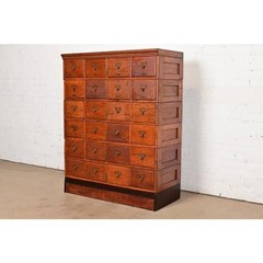 Antique Mission Oak Arts & Crafts Card Catalog or File Cabinet, Circa 1900